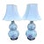 Pair of Vintage Chinese Famille Rose Double Gourd Porcelain Table Lamps For Sale