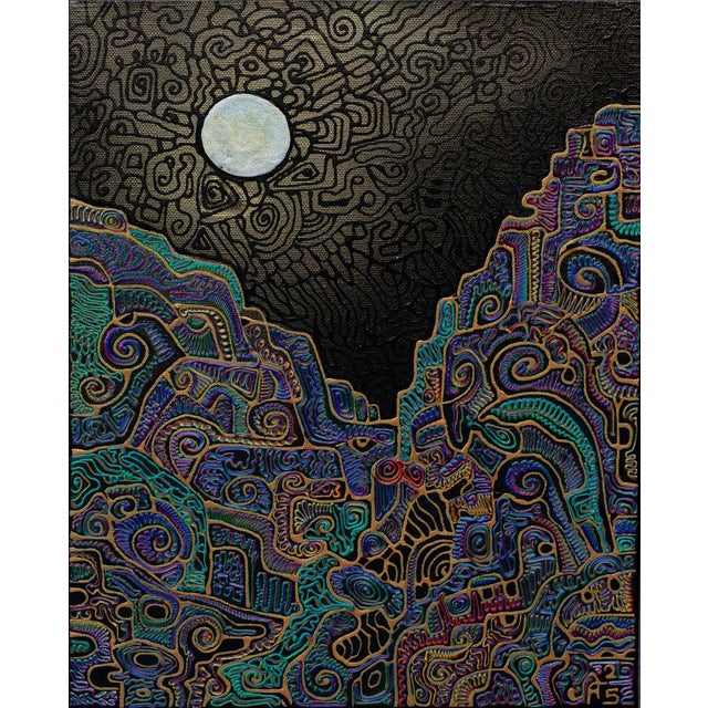 This is a one-of-a-kind original abstract painting by San Diego artist, Alexander Arshansky. Its dimensions are 12" x 9" x...