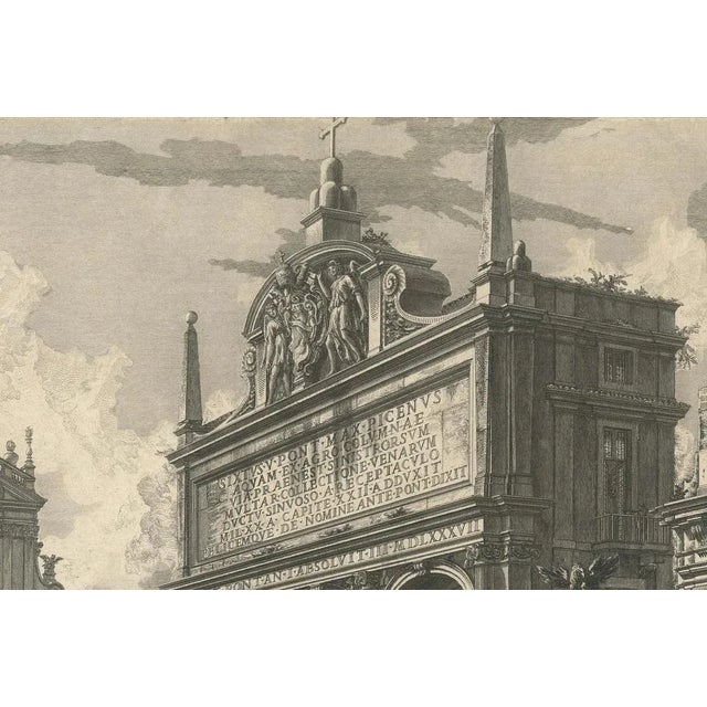 Roman Fountain and Church, Fountain of Moses and Santa Maria, 1751, Engraving For Sale - Image 4 of 6