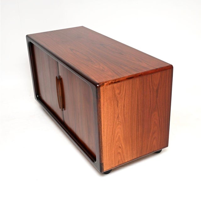 Brown Vintage Danish Tambour Door Cabinet from Dyrlund, 1970s For Sale - Image 8 of 15