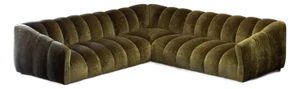 Low Profile Channel Sectional in Green- Floor Model