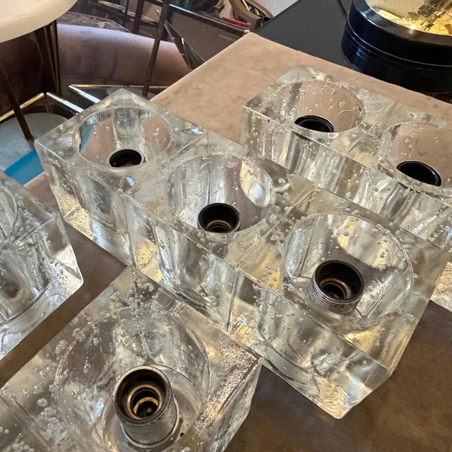 Two 1960s Mid-Century Modern Heavy Murano Glass Italian Wall Sconces by Sciolari For Sale - Image 13 of 18