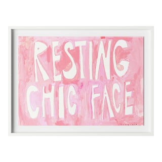 Resting Chic Face by Virginia Chamlee in White Frame, Large Art Print For Sale