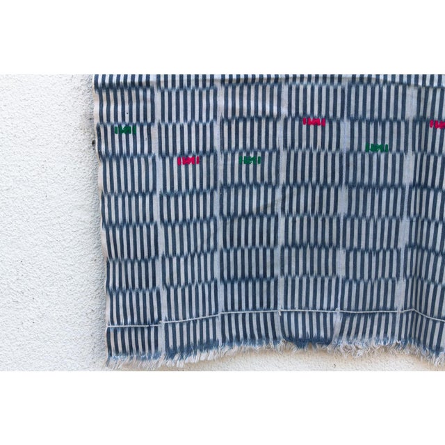 African Vintage Baoule African "Bouake Sky" Ikat Throw For Sale - Image 3 of 6