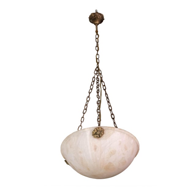 Liberty White Albaster Pendant, 1940s For Sale