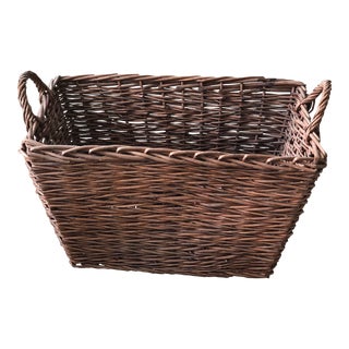 Mid-Century Vintage French Laundry Basket For Sale
