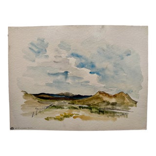 Henry Emil Salloch Original Watercolor on Paper u.s. Route 24 to Colorado Springs., 1956. For Sale