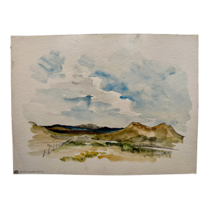 Henry Emil Salloch Original Watercolor on Paper u.s. Route 24 to Colorado Springs., 1956.