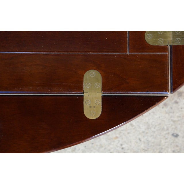 Brown 1991 Vintage Bombay Co Campaign Style Cherry Finished Butler's Coffee Tray Table For Sale - Image 8 of 16