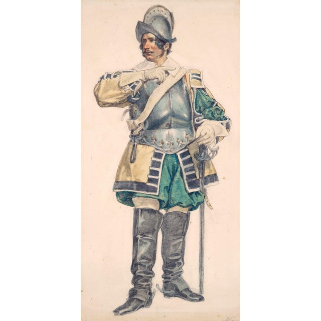 Theodor hosemann (1807 brandenburg - 1875 berlin), the actor karl seydelmann probably as max piccolomini, around 1840....