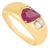 Bombe Style 1.20ct Ruby and Diamond Toi Et Moi 14k Gold Ring Size 5.5 For Sale
