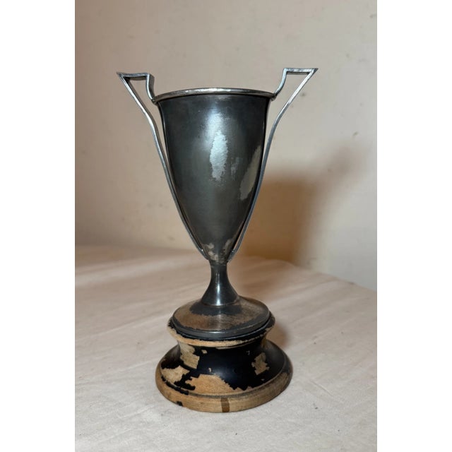 Wood Rare Antique 1923 Silverplate Ful-O-Pep Best Dozen Poultry Eggs Trophy Award For Sale - Image 7 of 9