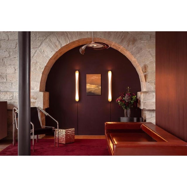 Metal Oblong Cocon Wall Lamp by Jennifer Midoz For Sale - Image 7 of 8