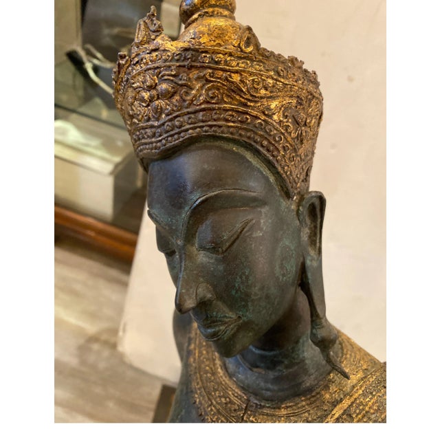 Early 20th Century Thai Bronze Dancer Sculpture For Sale - Image 10 of 13