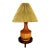 Vintage 1970s Ceramic Bamboo Table Lamp With Woven Shade For Sale