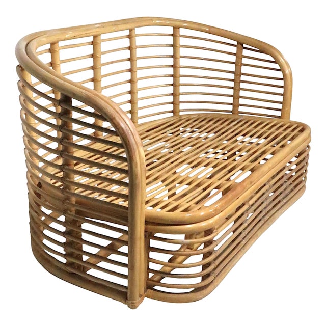 Mid 20th Century Bamboo Loveseat For Sale