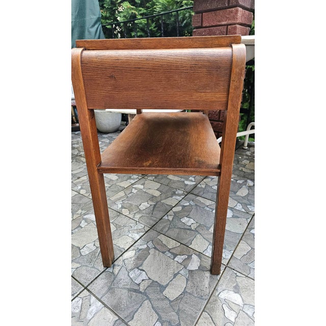Brown Art Deco Wooden Side Table For Sale - Image 8 of 12