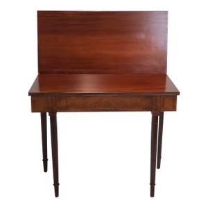 Federal Mahogany Inlaid Fold Top Card Table Console Table