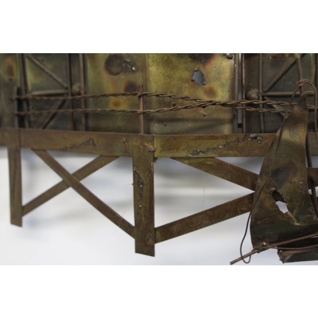 Copper Jere Style Mid-Century Waterfront Scene Metal Wall Hanging For Sale - Image 8 of 13
