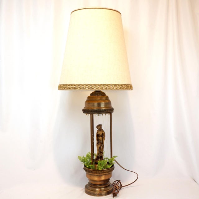 Rare Vintage 1970s Tabletop Johnson Greek Goddess Oil Rain Lamp With Shade For Sale - Image 4 of 13