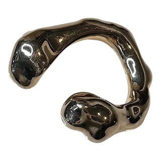 Vintage Boho Margiela Gold Abstract Bangle For Sale