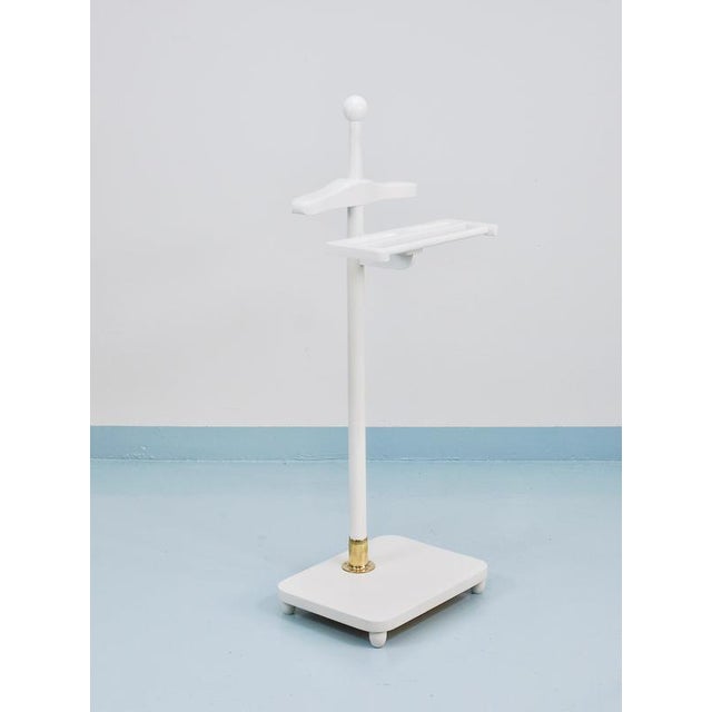 Art Nouveau White and Brass Valet Jugendstil Clothing Stand, Vienna, Austria, 1920s For Sale - Image 6 of 15