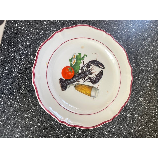 Vintage French Appetizer Plates - Set of 6 For Sale - Image 9 of 9