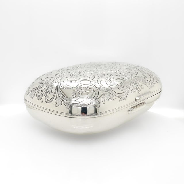 Traditional Antique Tiffany & Co. Sterling Silver Engraved & Monogrammed Soap Box For Sale - Image 3 of 17