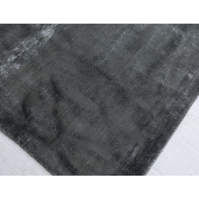 Textile Contemporary Solid Steel Gray Hand Knotted Silk Rug by Doris Leslie Blau For Sale - Image 7 of 8
