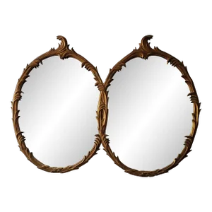 Mid Century Vintage Hollywood Glamour Regency Double Mirror
