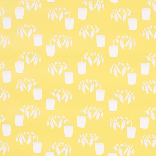 Sample - Schumacher X Peg Norriss Reaching Out Wallpaper in Lemonade For Sale
