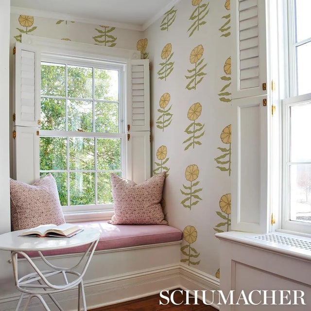 Not Yet Made - Made To Order Schumacher x Marian Mcevoy Pretty Petals Wallpaper In Soft Yellow For Sale - Image 5 of 5