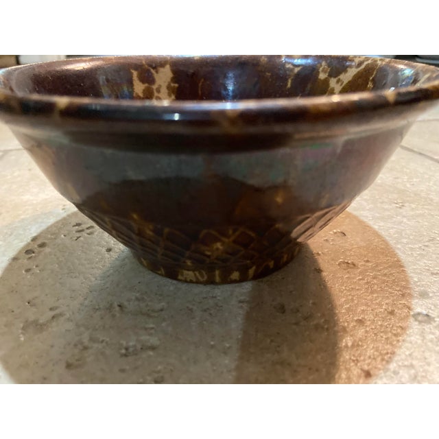Brown 19th Century Rockingham Spongeware Mixing Bowl For Sale - Image 8 of 10