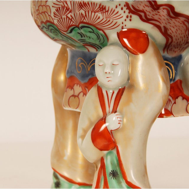 Antique Imari Porcelain Japanese Jug Cranes by Samson Paris Tea or Coffee Pot Arita For Sale - Image 9 of 12