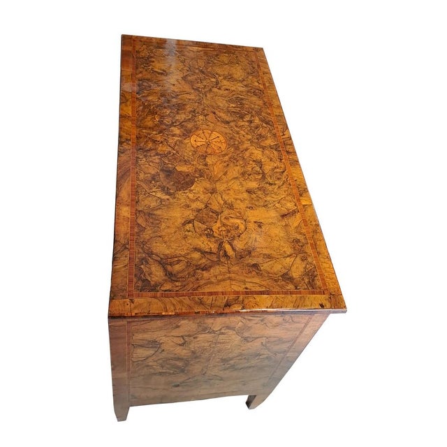 Louis XVI Three-Drawer Chest of Drawers in Olive Burl For Sale - Image 9 of 11