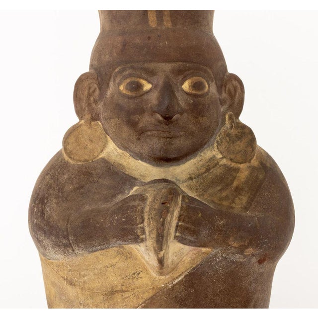 Native American Moche Shaman Figure Pottery Vessel For Sale - Image 3 of 7