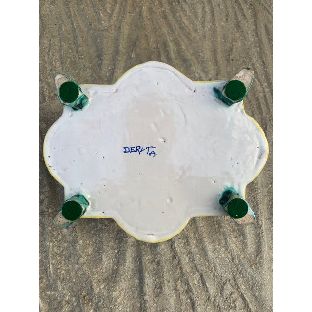 Early 20th Century Italian Provincial Deruta Hand Painted Allegorical Faience Inkwell For Sale - Image 12 of 12