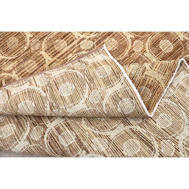 3' X 4' Fine Luxury Camel Brown & Ivory Silk Ariana Modern Area Rug For Sale In Los Angeles - Image 6 of 7