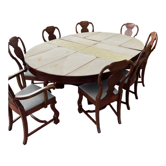 Cherry Dining Table and 8 Chairs From the Early 1900’s For Sale