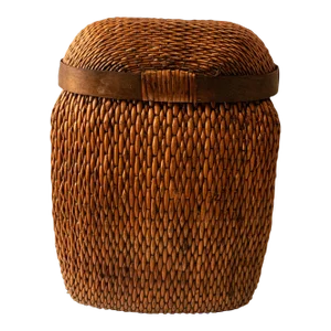 Canister Basket With Lid Wicker Medium