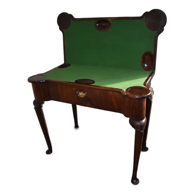 18th Century English Walnut Queen Anne Game Table For Sale