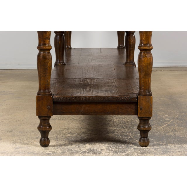 Mid 19th Century French Provincial Oak Draper’s Console Table For Sale - Image 14 of 18