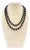 Vintage Opera Length Continuous Strand Onyx Bead Necklace With 14k Gold Spacers For Sale