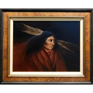 1990s Frank Howell Original Portrait Oil Painting on Canvas, Framed For Sale
