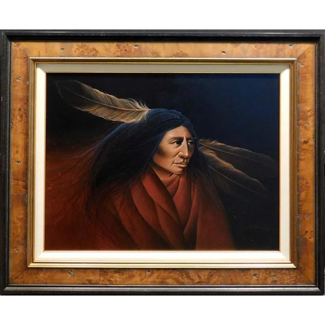 1990s Frank Howell Original Portrait Oil Painting on Canvas, Framed For Sale