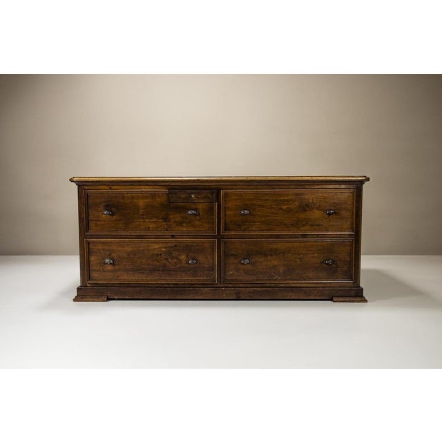 Large Art Deco Warehouse Counter in Oak, 1930s For Sale - Image 3 of 14