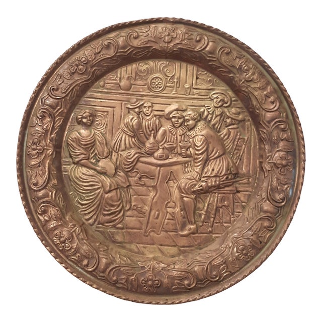 Embossed Brass English Pub Brass Wall Plaque For Sale