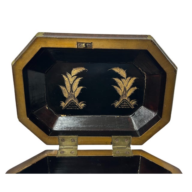 Antique Louis XV Chinese Gilt Lacquerware Tea Caddy Box W/Carved Dragon Feet For Sale - Image 10 of 12