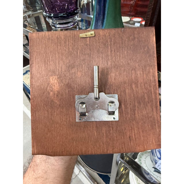Vintage Franz Hermle Mantel Clock Tempus Fugit Dial Moon Phase Indicator 340-020 For Sale In Atlanta - Image 6 of 8