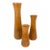 Vintage MCM Set of 3 Turned Wood Tapered Candle Holders For Sale